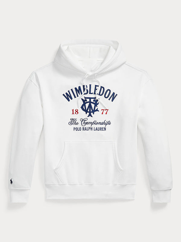 Polo Ralph Lauren x Wimbledon 2026 Graphic Hoodie Hoodie unisex detail view 4 | Dash Racegear — Unisex Wimbledon Championships 2026 graphic hoodie in white showcasing Polo Ralph Lauren signature design.