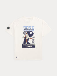 Polo Ralph Lauren x Wimbledon 2026 Graphic T-Shirt Shirt unisex detail view 4 | Dash Racegear — Polo Ralph Lauren x Wimbledon Championships 2026 White Classic Fit Graphic T-Shirt with a relaxed unisex silhouette.