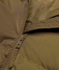 Mens Hooded Brown Puffer Jacket Puffer Jacket men detail view 2 | Dash Racegear — Mens Winter Brown Puffer Jacket