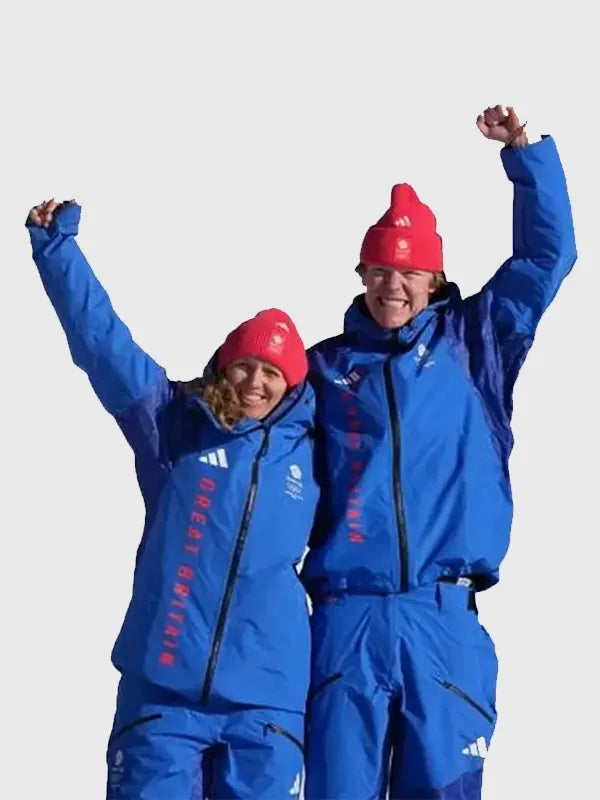Winter Olympics 2026 Team GB Jacket Jacket unisex front product view | Dash Racegear — Blue Winter Olympics 2026 Team Great Britain jacket with full zip and bold GB branding for chilly fan wear.