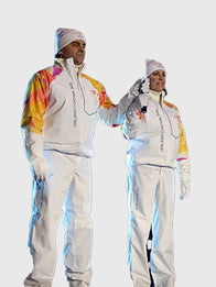 Winter Olympics 2026 Opening Ceremony Torchbearers Jacket Jacket unisex detail view 9 | Dash Racegear — Milano Cortina 2026 torchbearer full-zip white jacket blends comfort, style, and Olympic excitement for fans.