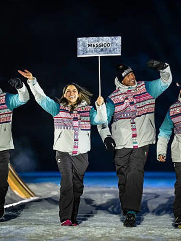 Winter Olympics 2026 Opening Ceremony Team Mexico Jacket Jacket unisex detail view 3 | Dash Racegear — Team Mexico gray hooded jacket by Charly from Milano Cortina 2026 Opening Ceremony, cozy and stylish for winter parades.
