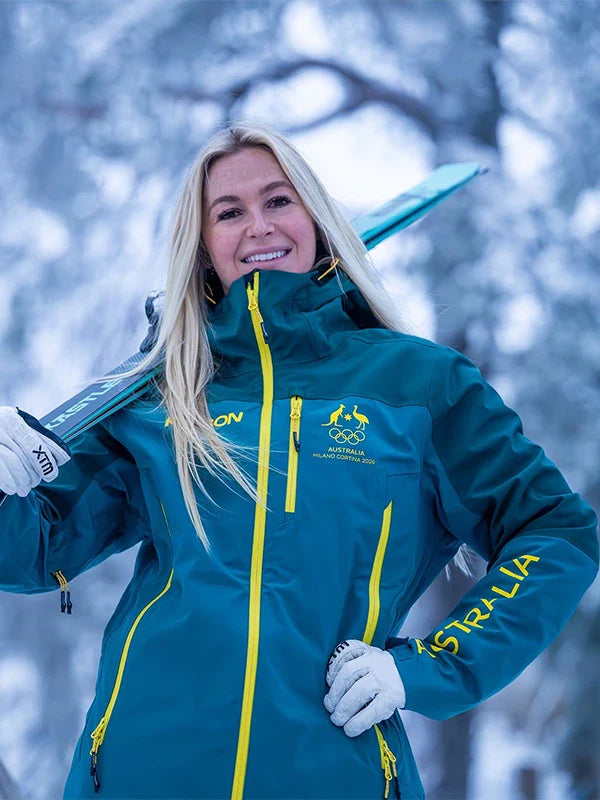 Winter Olympics 2026 Opening Ceremony Team Australia Jacket Jacket unisex detail view 2 | Dash Racegear — Milano Cortina 2026 Winter Olympics Team Australia green full-zip jacket designed for supporters at cold opening events.