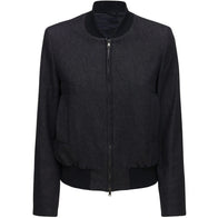Women Black Bomber Jacket Bomber Jacket women front product view | Dash Racegear — Women Black Bomber Jacket