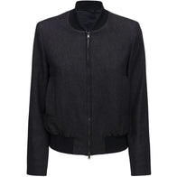 Women Black Bomber Jacket Bomber Jacket women front product view | Dash Racegear — Women Black Bomber Jacket