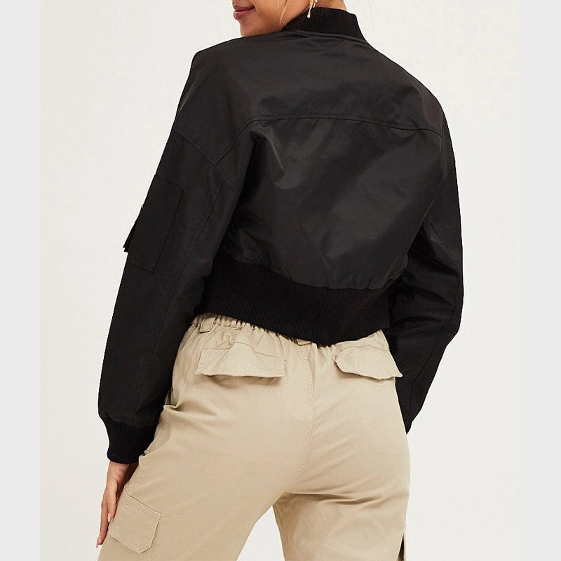 Cropped Bomber Jacket Bomber Jacket unisex detail view 3 | Dash Racegear — Women Cropped Bomber Jacket
