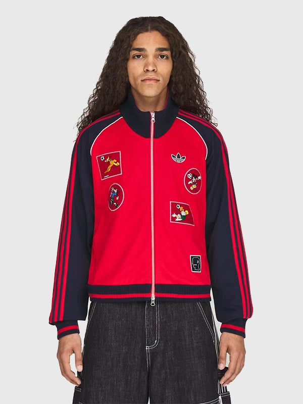 Adidas x Brain Dead x Disney Track Jacket Jacket unisex detail view 3 | Dash Racegear — Red women's track jacket by Adidas x Brain Dead x Disney offering a vibrant look and versatile casual styling.