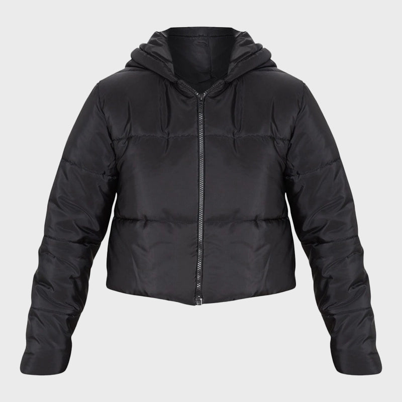 Short Puffer Jacket Black Puffer Jacket unisex detail view 3 | Dash Racegear — Womens Black Short Puffer Jacket