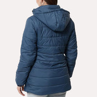 Womens Blue Puffer Jacket Puffer Jacket women detail view 3 | Dash Racegear — Blue Hooded Puffer Jacket