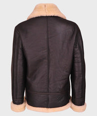 Womens Brown B3 Shearling Leather Jacket Leather Jacket women detail view 3 | Dash Racegear — Women's Aviator B3 Shearling Leather Jacket