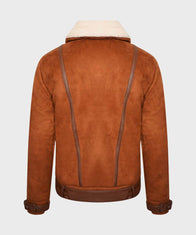 Womens Aviator Brown Leather Shearling Jacket Jacket women detail view 3 | Dash Racegear — Womens Shearling Aviator Brown Leather Jacket