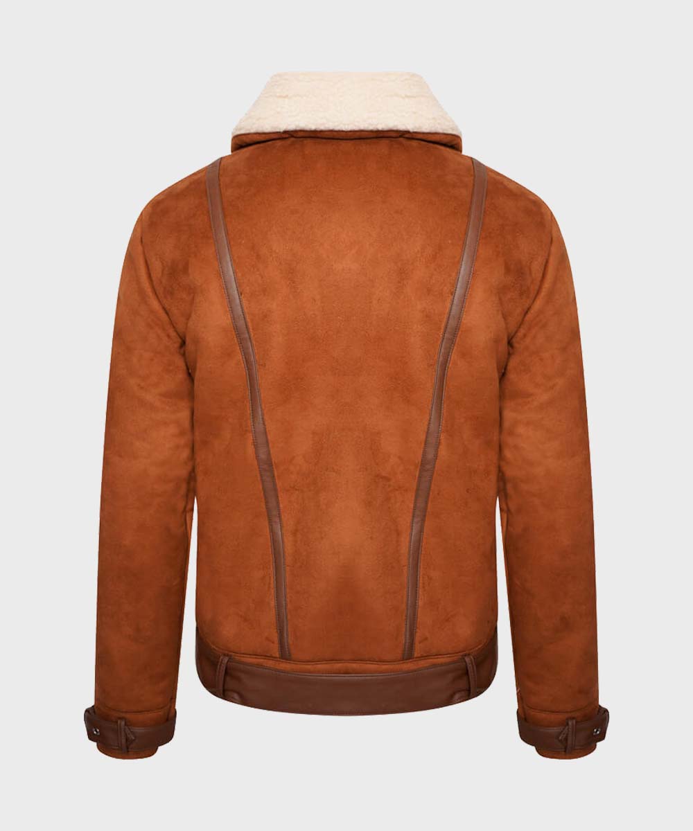 Womens Aviator Brown Leather Shearling Jacket Jacket women detail view 3 | Dash Racegear — Womens Shearling Aviator Brown Leather Jacket