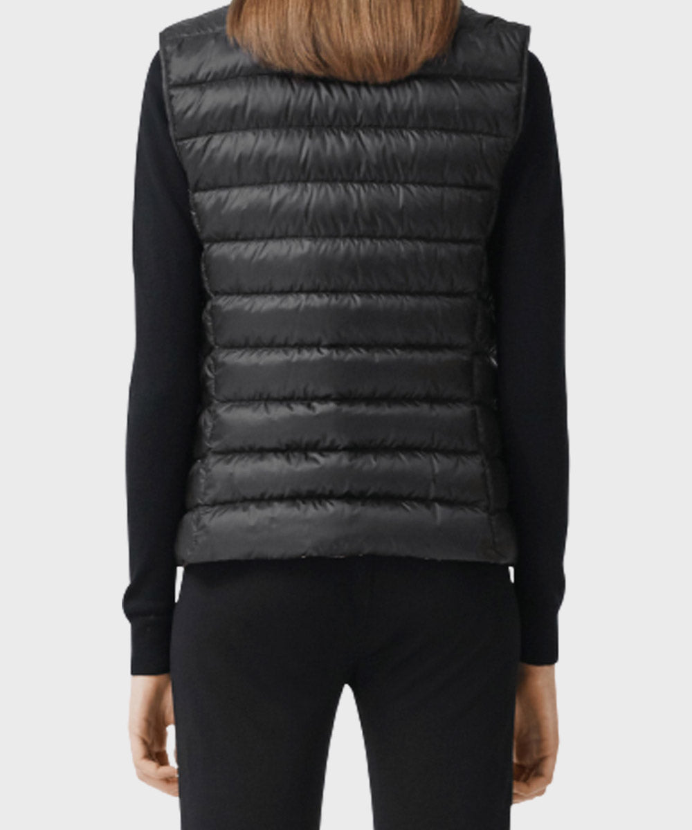 Womens Black Puffer Vest Vest women detail view 3 | Dash Racegear — Womens Black Puffer Vest