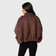 Blue Vanilla Suede Jacket Jacket unisex detail view 2 | Dash Racegear — Blue Vanilla Faux Suede Jacket – Timeless & Versatile Style