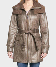 Womens Faux Shearling Mid-Length Duster Coat Jacket women detail view 3 | Dash Racegear — Womens Faux Shearling Mid-Length Duster Coat