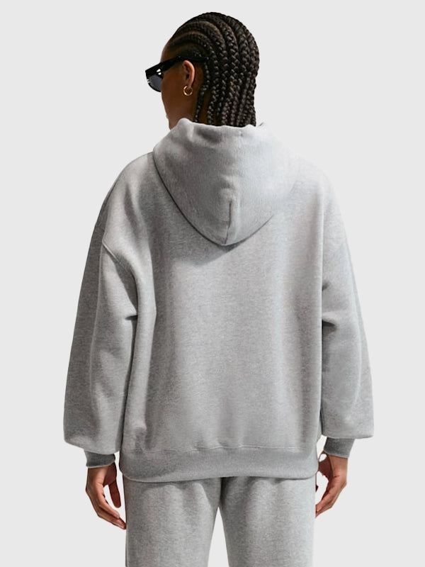 Nike Studio Fleece Women’s Oversized Hoodie Hoodie unisex detail view 3 | Dash Racegear — Nike Studio Fleece 2026 Women's Medium-Weight Gray Oversized Full-Zip Hoodie featuring premium comfort and modern everyday streetwear style.