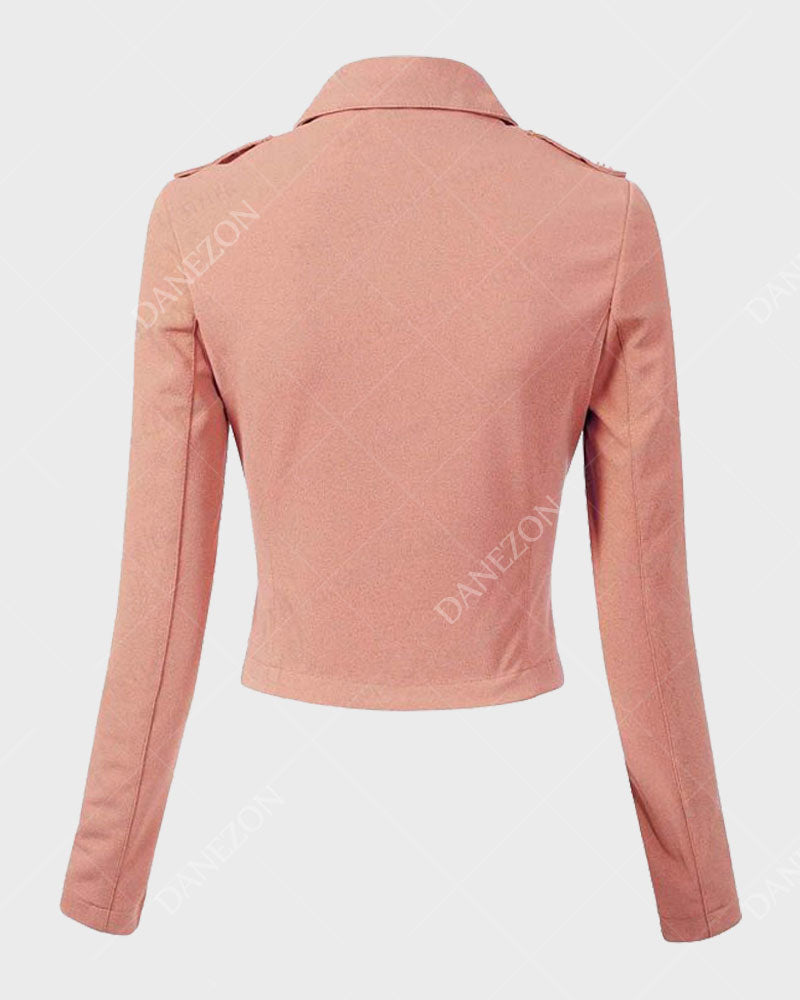Womens Pink Leather Jacket Leather Jacket women detail view 2 | Dash Racegear — Womens Leather Pink Biker Jacket