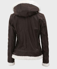 Womens Dark Brown Shearling Jacket Jacket women detail view 4 | Dash Racegear — Brown Fur Lined Womens Shearling Jacket