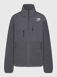 The North Face x Skims 1995 Denali Fleece Jacket Jacket unisex front product view | Dash Racegear — Women’s The North Face x SKIMS 1995 Grey Denali Fleece Jacket with soft plush fleece and overlays, perfect for chilly outdoor walks.