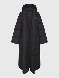 The North Face x Skims Nuptse Wrap Parka Coat Coat unisex detail view 11 | Dash Racegear — The North Face x Skims Nuptse Wrap Parka Black Coat, sleek black puffer, soft insulated lining, versatile winter layering, exclusive collaboration piece.