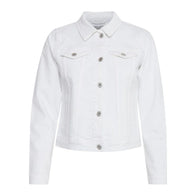 Womens White Denim Jacket Denim Jacket women front product view | Dash Racegear — Shirt Style Womens Denim Jean Jacket