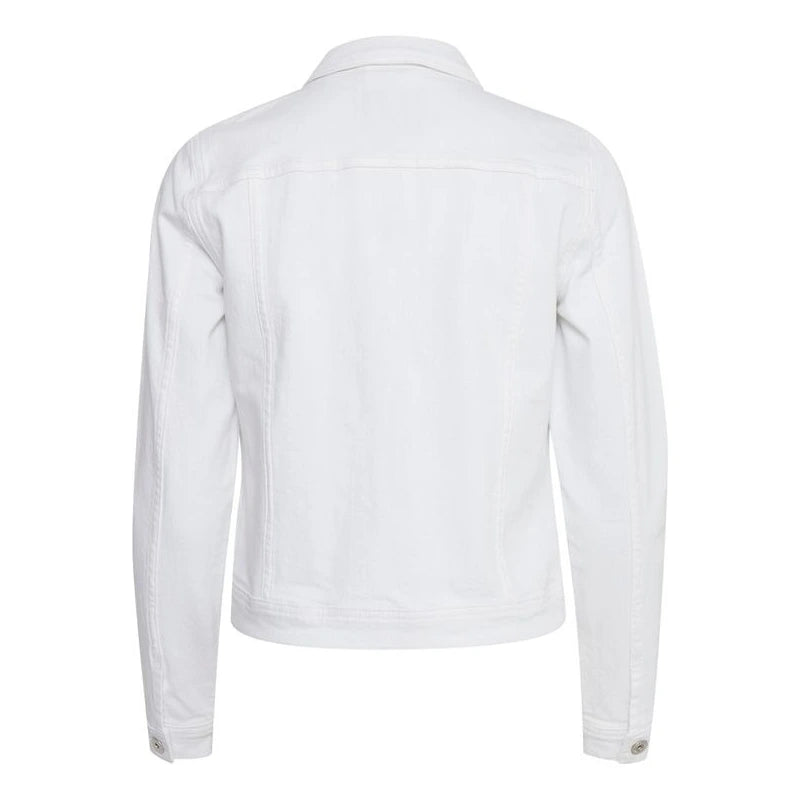 Womens White Denim Jacket Denim Jacket women detail view 2 | Dash Racegear — Womens Denim Jean Shirt Style Collar Jacket