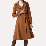 Womens Brown Wool coat Coat women detail view 2 | Dash Racegear — Brown Wool coat