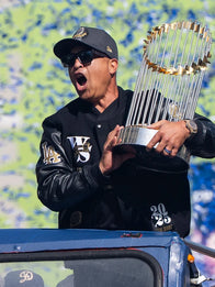 Dave Roberts Dodgers World Series Championship Parade Jacket Jacket unisex detail view 3 | Dash Racegear — Dave Roberts Black Dodgers World Series Parade Jacket