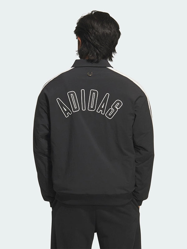 Adidas CNY 3 Stripes Woven Jacket Jacket unisex detail view 7 | Dash Racegear — Black woven fleece bomber jacket inspired by Adidas Chinese New Year 2026, recreated with iconic 3 Stripes detailing