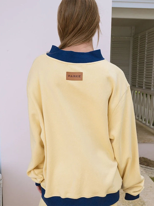 Parke Summerland Two Tone Classic Mockneck Sweatshirt Sweatshirt unisex detail view 5 | Dash Racegear — Parke 2026 Summerland Collection Two Tone Classic Mockneck Sweatshirt featuring clean color contrast and soft everyday comfort.