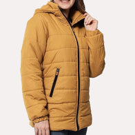 Womens Yellow Puffer Jacket Puffer Jacket women detail view 2 | Dash Racegear — Yellow Puffer Jacket