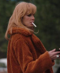 Yellowstone Beth Dutton Fur Coat Coat unisex detail view 3 | Dash Racegear — Kelly Reilly Orange Shearling Coat