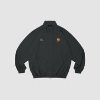 Yen Town Market x FC Barcelona Truck Jacket Jacket unisex front product view | Dash Racegear — Yen Town Market Barcelona Football Jacket – Trendy Sporty Look