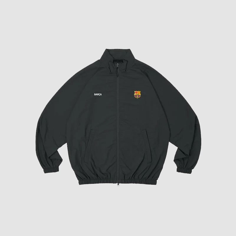 Yen Town Market x FC Barcelona Truck Jacket Jacket unisex front product view | Dash Racegear — Yen Town Market Barcelona Football Jacket – Trendy Sporty Look