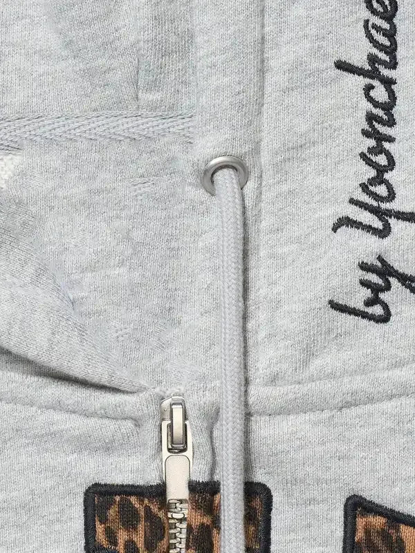 Gap x Katseye Yoonchae Hoodie Hoodie unisex detail view 3 | Dash Racegear — Yoonchae 2026 Gap x Katseye grey zip-up hoodie, soft fleece feel perfect for laid-back streetwear looks.