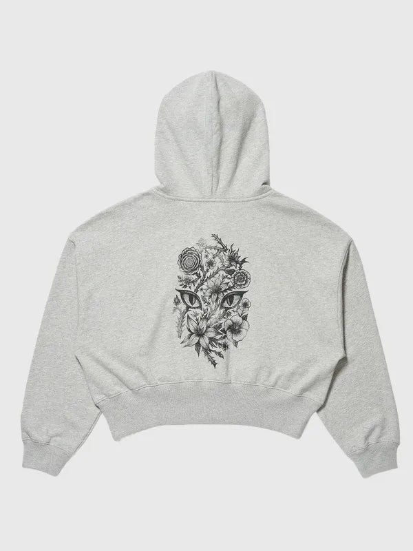 Gap x Katseye Megan Hoodie Hoodie unisex detail view 6 | Dash Racegear — 2026 grey full-zip hoodie by Gap x Katseye Yoonchae, relaxed fit with soft fleece for daily outfits.