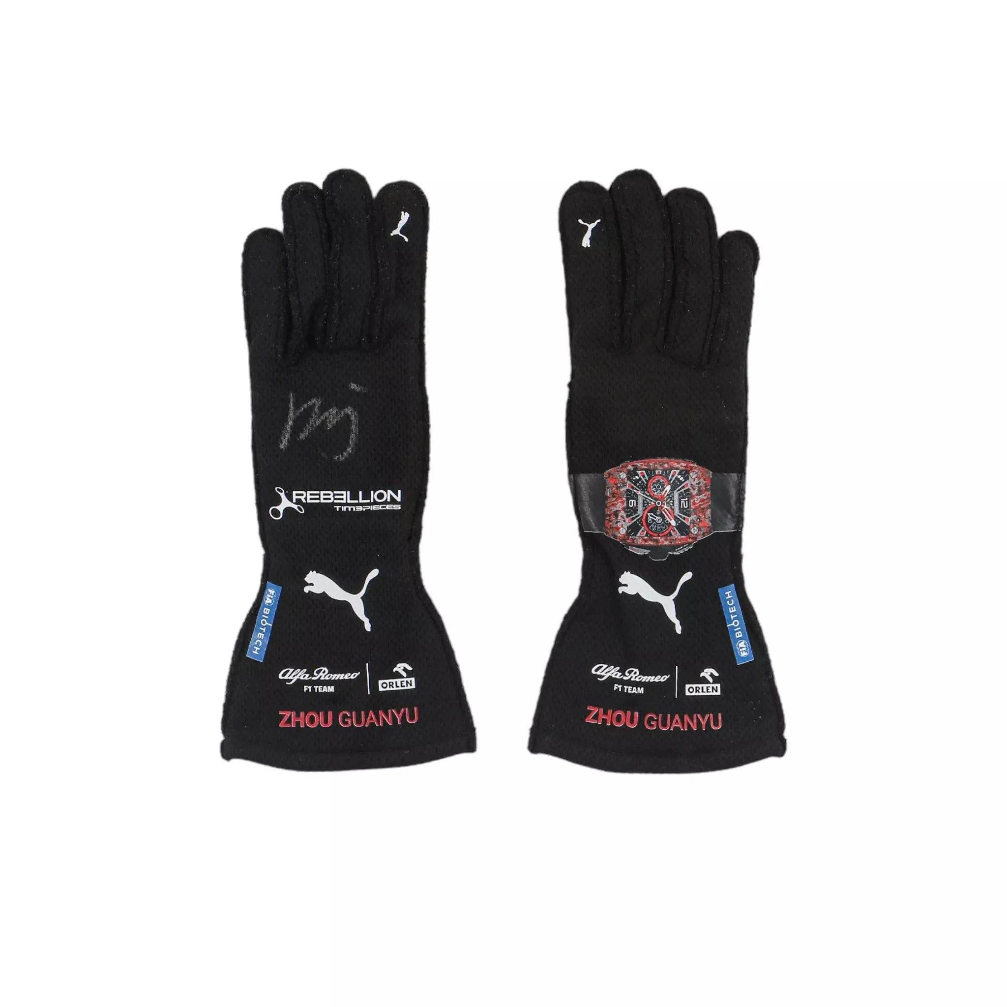 2023 Zhou Guanyu Replica Alfa Romeo F1 Race Gloves - Dash Racegear Store