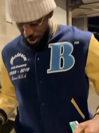LeBron James Motown Varsity Jacket Varsity Jacket unisex detail view 3 | Dash Racegear — Recreation Motown Records LeBron James varsity jacket combining classic collegiate design and modern appeal