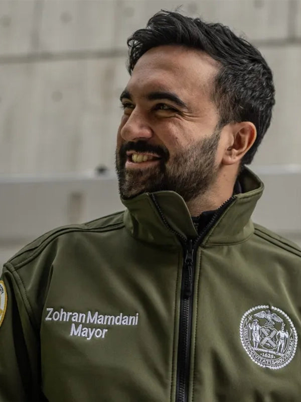 Zohran Mamdani Green Jacket Jacket unisex detail view 4 | Dash Racegear — Mayor Zohran Mamdani Cotton Jacket in green, unisex style, perfect for layering or street-ready outfits.