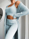 3 - Piece Fuzzy Fleece Loungewear Set - Sky Blue - Xl - 42275241295941