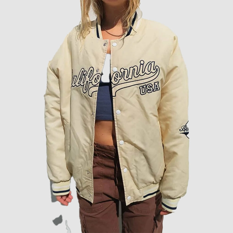 California 94 Bomber Jacket Bomber Jacket unisex front product view | Dash Racegear — Throwback Bomber – California 94 Jacket Vibes