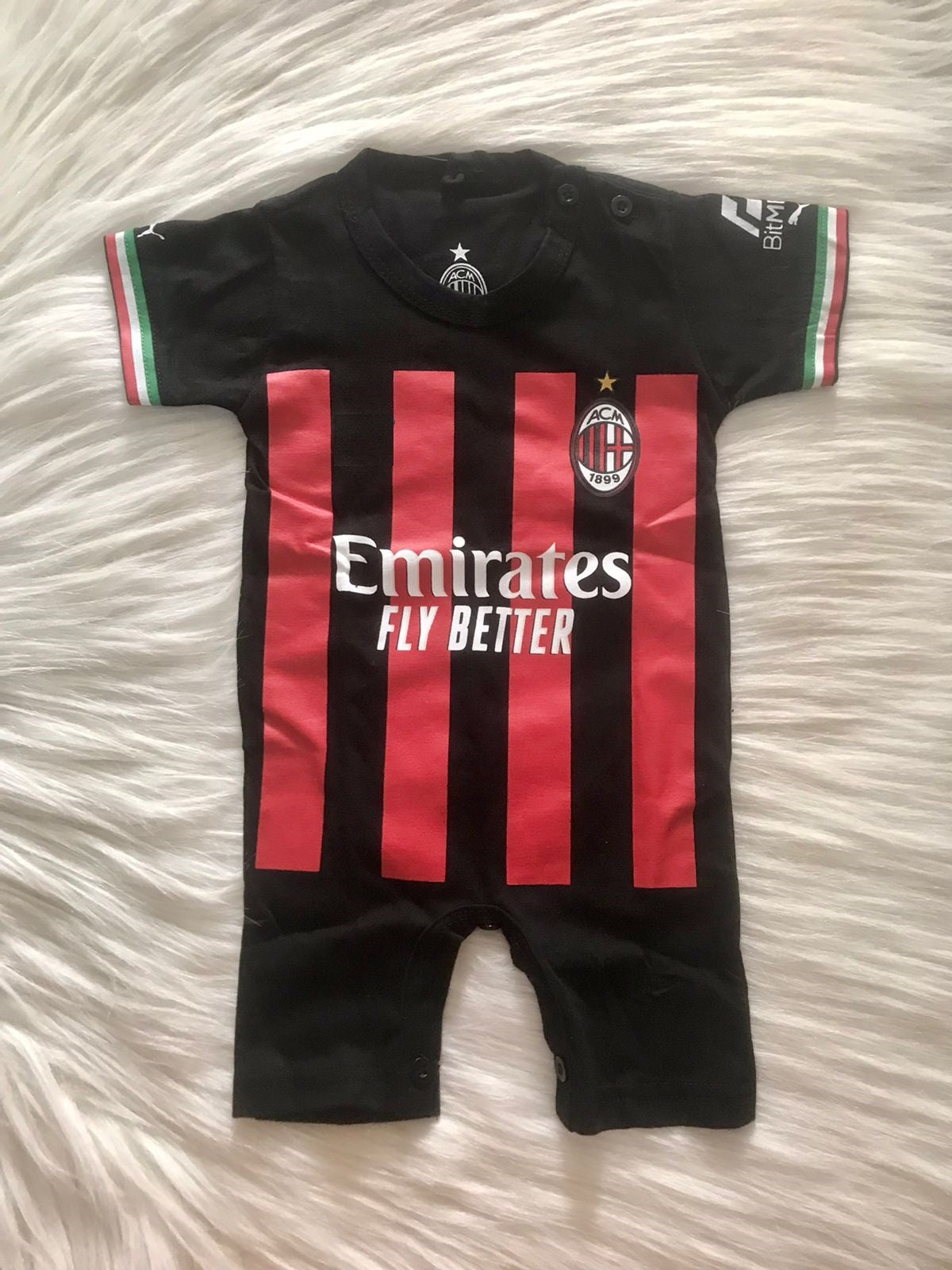 AC Milan 1st Home jersey baby jumpsuit - baby & toddler outfit image 1