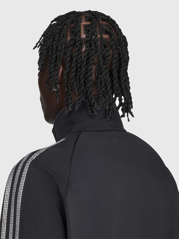 Adidas x SP5DER Rhinestone Track Jacket Jacket unisex detail view 5 | Dash Racegear — Make a statement in the Adidas x SP5DER 2026 black track jacket highlighted by distinctive rhinestone accents.
