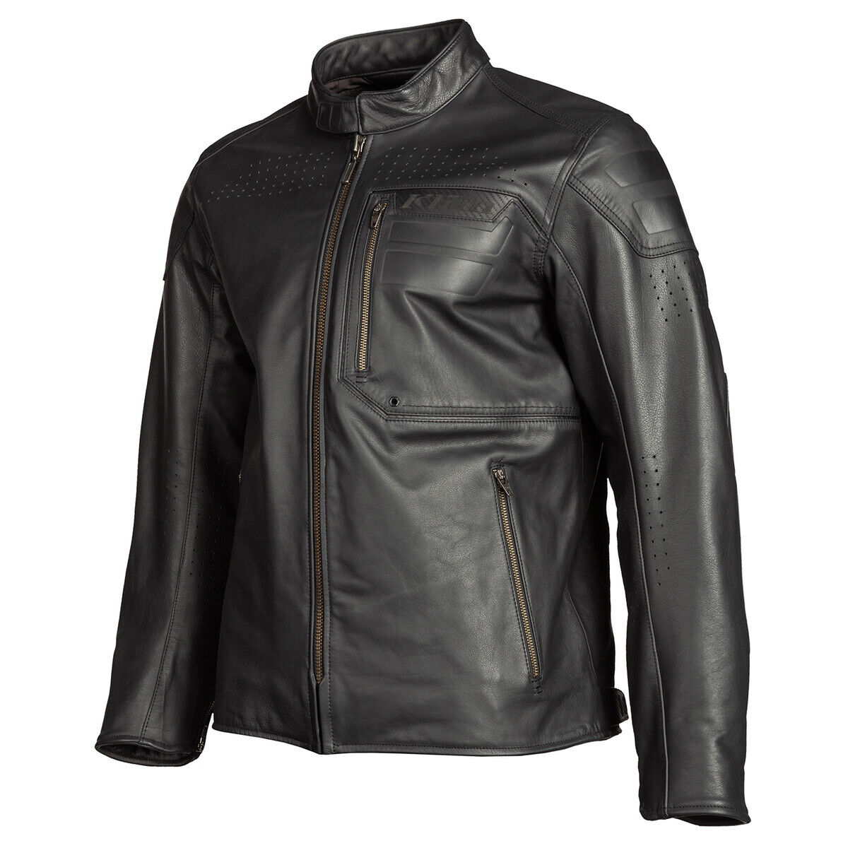 Klim Sixxer Gunmetal Black Leather Jacket adventure motorcycle jacket - DASH RACEGEAR image 1