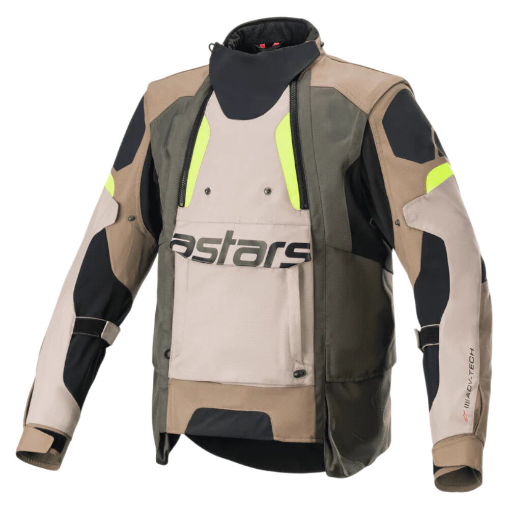 Alpinestars Halo Drystar Khaki/Sand/Fluro Adventure Jacket adventure motorcycle jacket - DASH RACEGEAR image 1