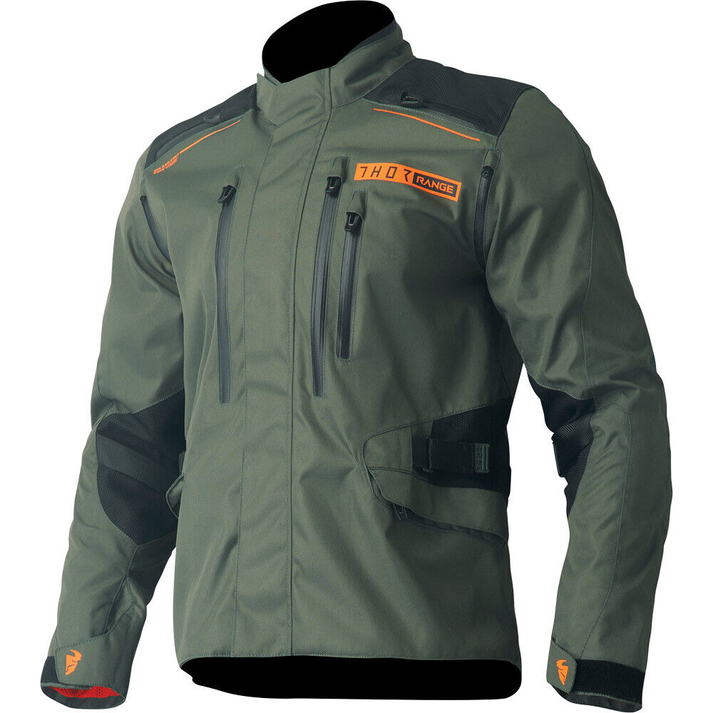 Thor 2026 Range Army/Orange Offroad Jacket adventure motorcycle jacket - DASH RACEGEAR image 1