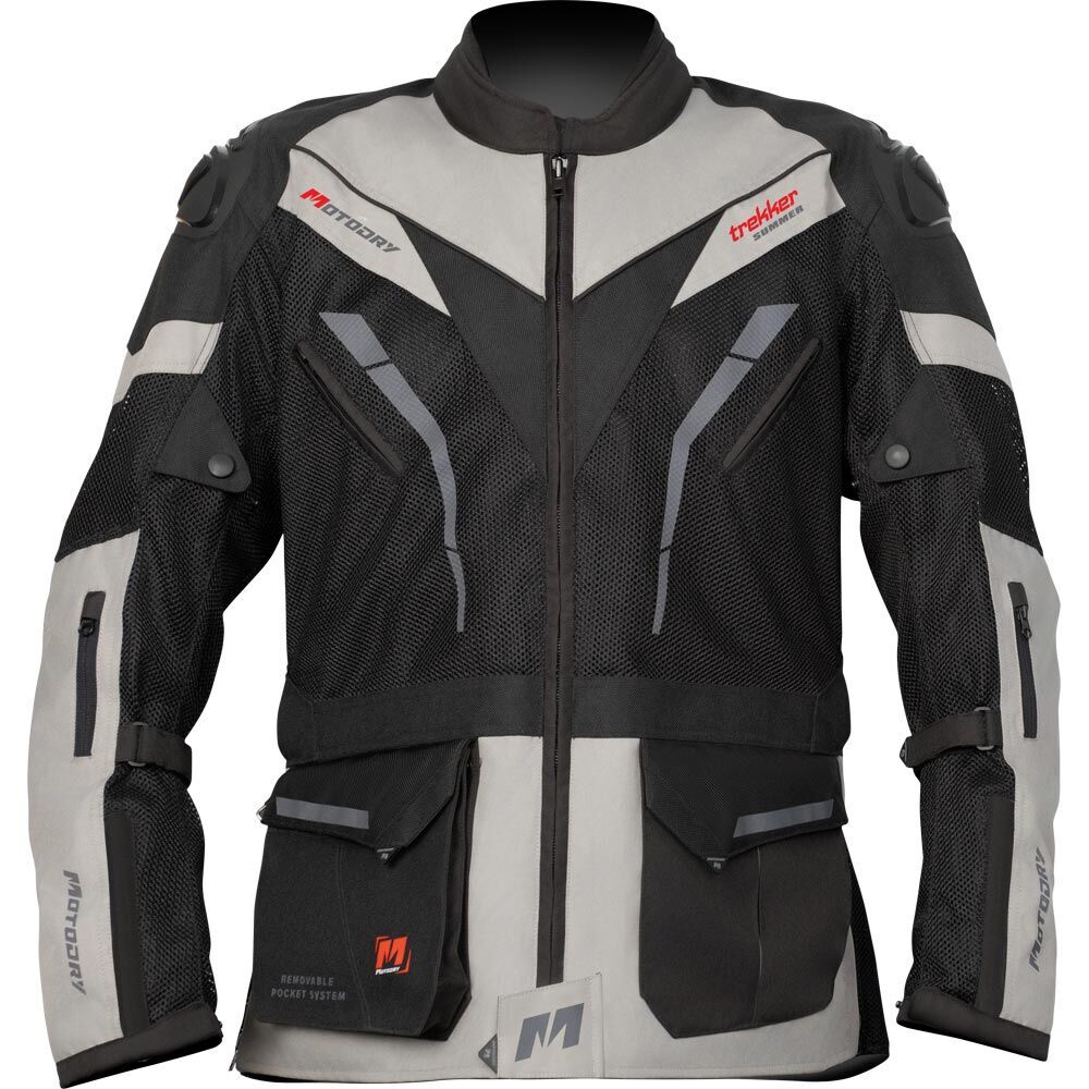 MotoDry Trekker Pro-Summer Black/Anthracite/Grey Adventure Jacket adventure motorcycle jacket - DASH RACEGEAR image 1