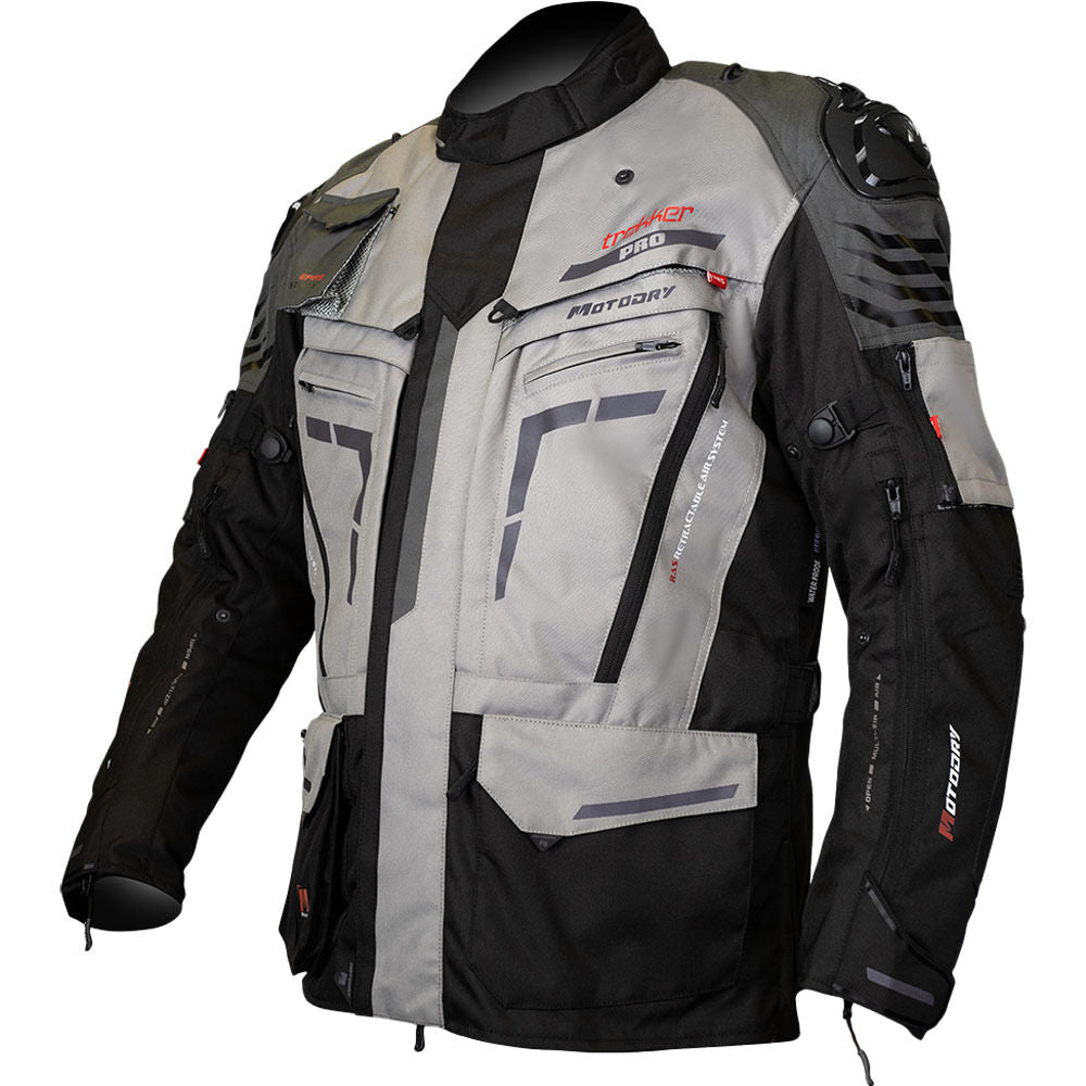 MotoDry TREKKER PRO Black/Grey/Anthracite Adventure Jacket adventure motorcycle jacket - DASH RACEGEAR image 1