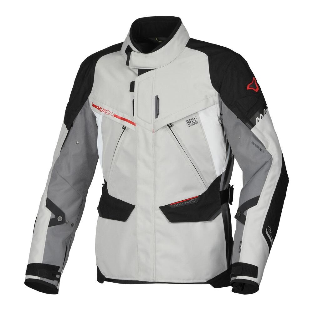 Macna Mundial Black/Grey/Red Jacket adventure motorcycle jacket - DASH RACEGEAR image 1