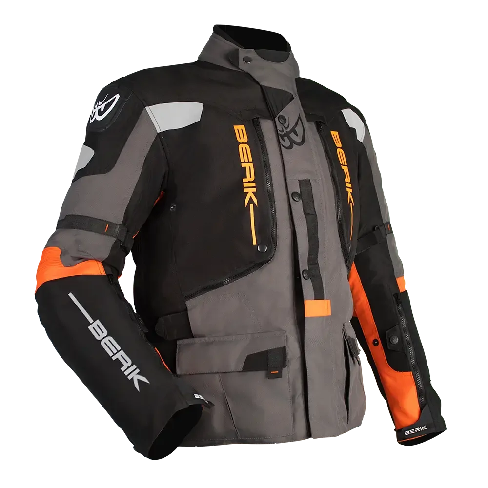 Berik Explorer ADV Textile Black/Grey/Orange Jacket adventure motorcycle jacket - DASH RACEGEAR image 1